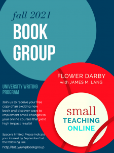Promotional images of the fall 2021 Small Teaching Online flyer